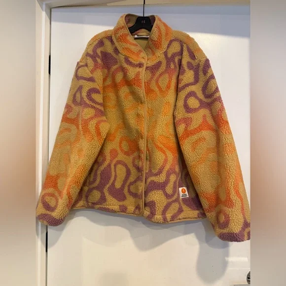 Parks Project Fleece Yellowstone Geysers High Pile Colorful Swirl Jacket Sz 3XL - Picture 2 of 6
